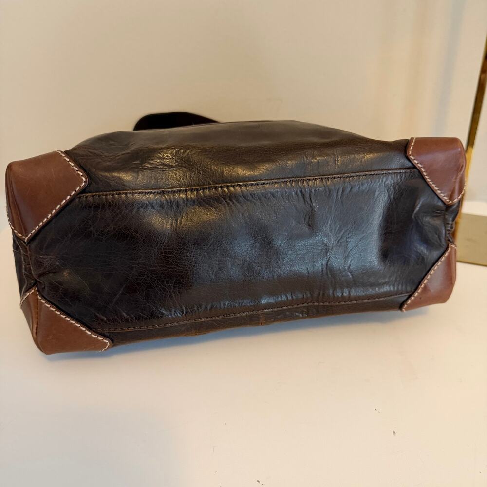 Francesco Biasia Hobo Shoulder Bag Brown Split Leather Vintage Made in Italy - Picture 7 of 11